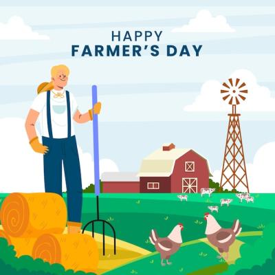 Farmers Day Celebration Illustration – Free Download