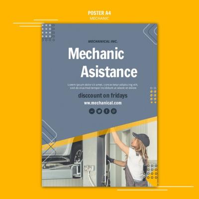 Car Mechanic Assistance Flyer Template – Download Free Stock Photo