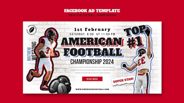 American Football Championship Facebook Template – Free Download