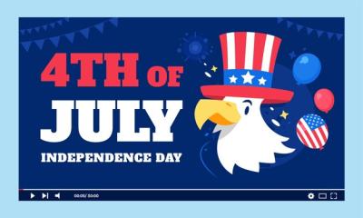 Flat 4th of July YouTube Thumbnail – Free Download