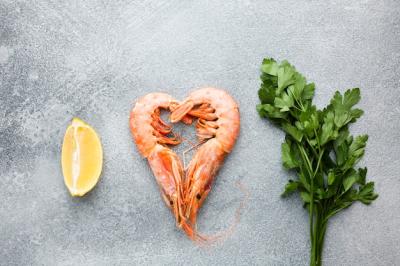 Top View Shrimp Heart with Lemon – Free Stock Photo, Download for Free