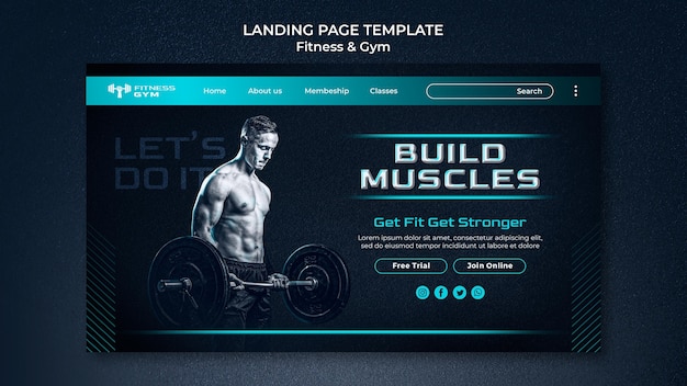 Gym Fitness Landing Page Template – Free Stock Photo, Download for Free