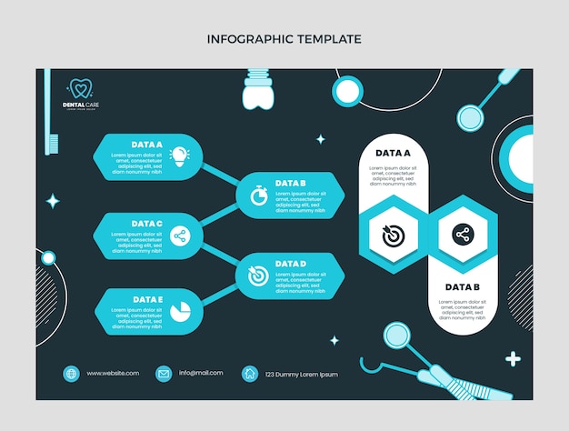 Minimal Flat Design Dental Clinic Infographic Template – Free Download