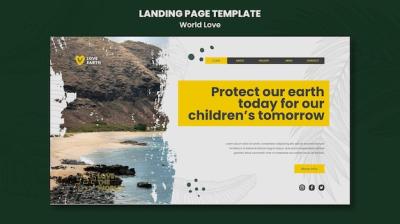 Love Earth Concept Landing Page Template – Free Download