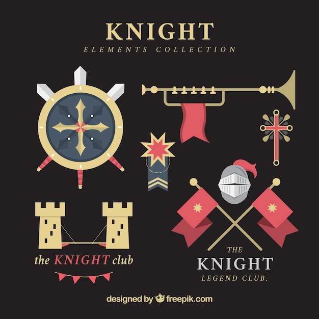 Flat Knight Elements Vector Templates – Download Free Stock Photo