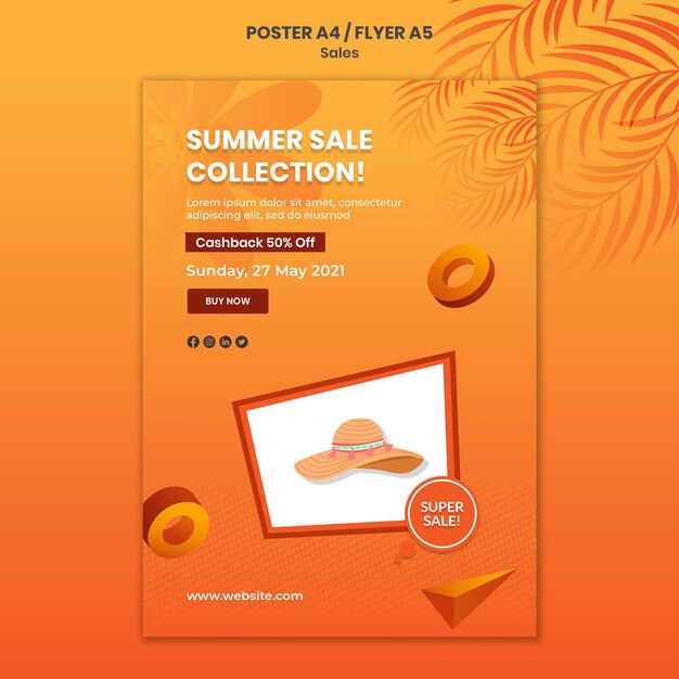 Summer Sale Collection Poster Template – Free Download