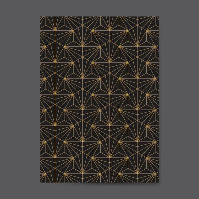 Golden Geometric Seamless Pattern on Black Card – Free Download