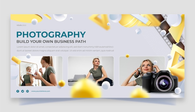 Horizontal Banner Template with Gradient Design – Free Download