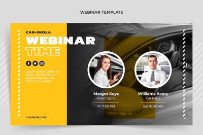 Flat Design Driving School Webinar Template – Download Free Stock Photo