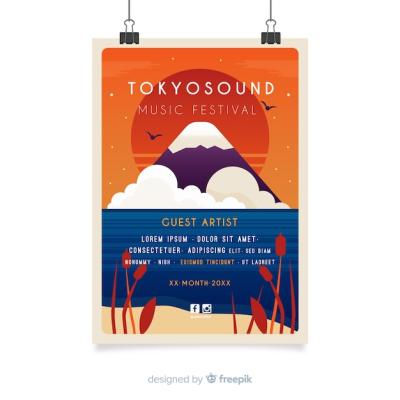 Gradient Illustration Music Festival Poster – Free Download