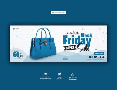 Black Friday Super Sale Facebook Cover Banner Template – Free Download