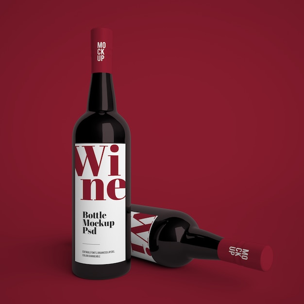 Premium Wine Bottle Mockup PSD – Free Download