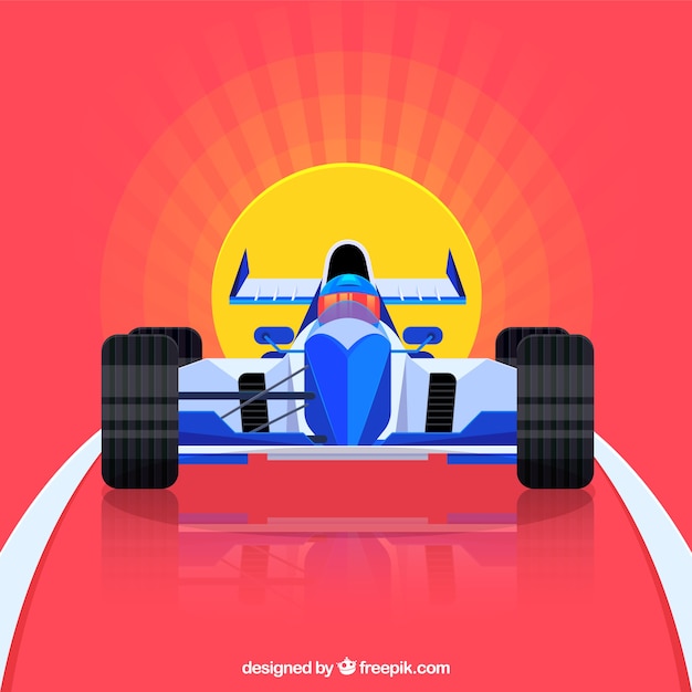 Modern Formula 1 Racing Car Flat Design – Free Download