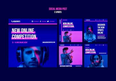 E-sports Social Media Post Design Template – Free Download