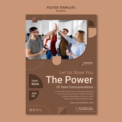 Flat Design Poster Business Template – Free Download