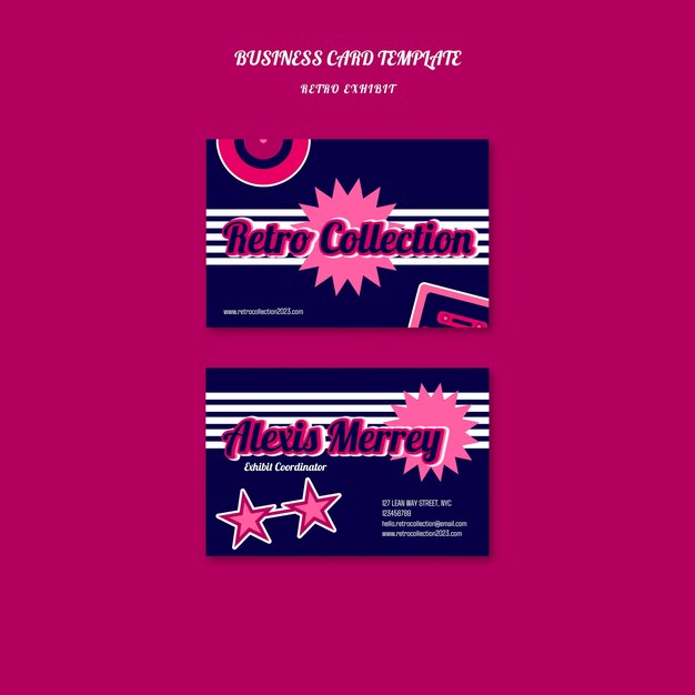 Retro Business Card Flat Design – Free Download