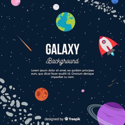 Modern Galaxy Background in Flat Design – Free Download