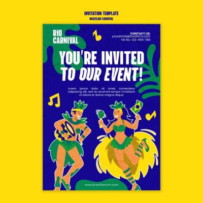 Flat Design Carnival Celebration Invitation – Free Download