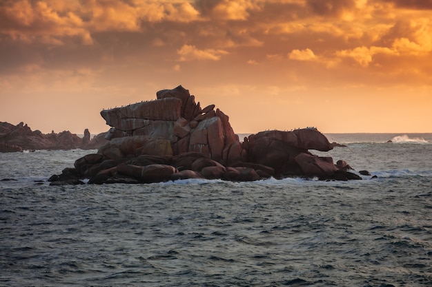 Stunning Wide Angle Island Cliffs at Sunset – Free Download