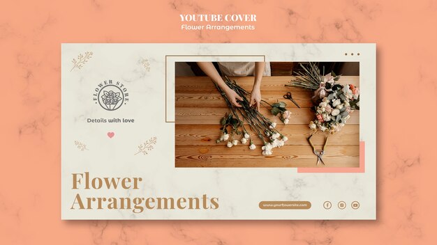 YouTube Cover Design for Floral Arrangements Shop – Free Download