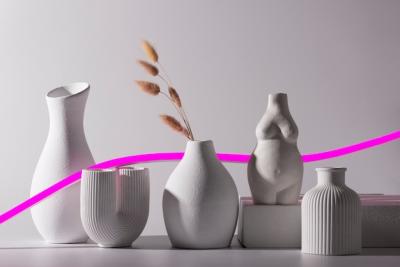 Modern Vases and Pink Line – Free Stock Photo for Download