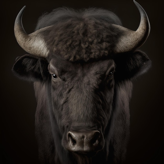 African Black Buffalo Portrait in Studio – Free Download