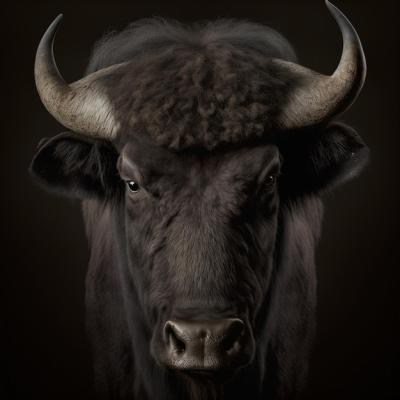 African Black Buffalo Portrait in Studio – Free Download