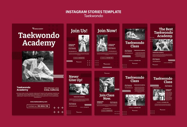 Flat Design Taekwondo Template – Free Download