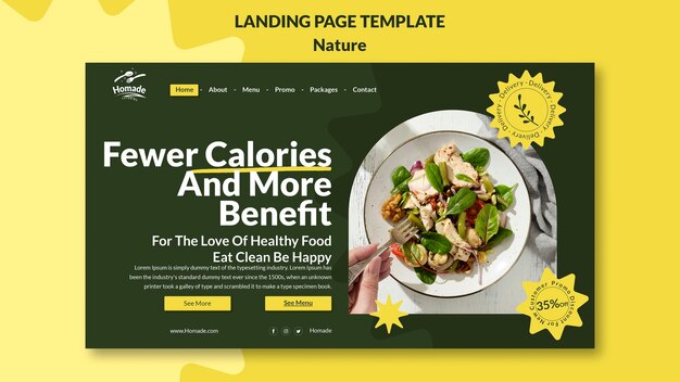 Natural Food Landing Page Template – Free to Download