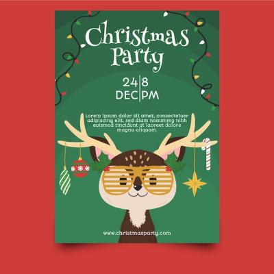 Hand Drawn Christmas Party Flyer Template – Free Download