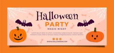 Flat Halloween Social Media Cover Template – Free Download