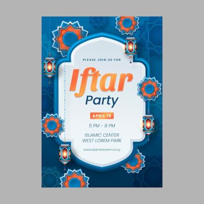 Gradient Iftar Invitation Template – Free to Download