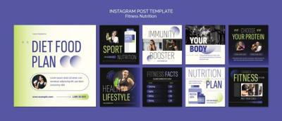 Fitness Nutrition Instagram Post Templates – Free Download