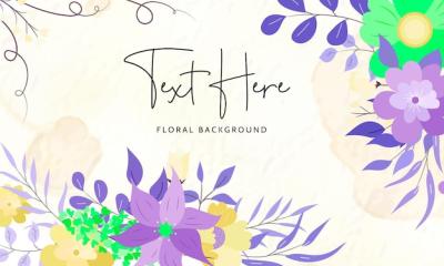 Beautiful Floral Background Design with Flower Leaves – Free Download