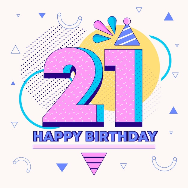 Geometric 21 Anniversary Background – Download Free Stock Photo