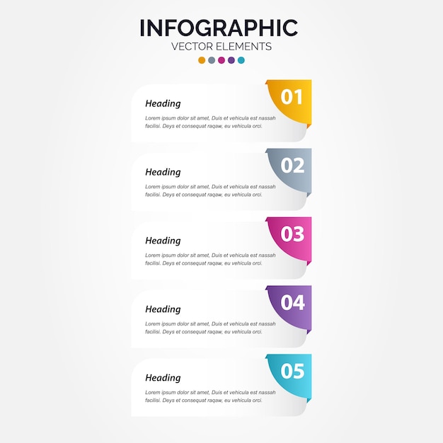 Vertical Infographic Arrow Design with 5 Options for Business Concepts – Free Download