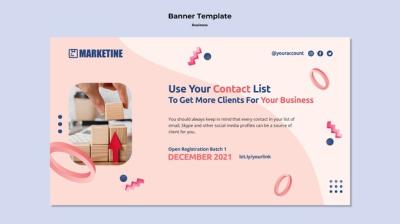 Geometric Shapes Banner Template for Marketing Business – Free Download