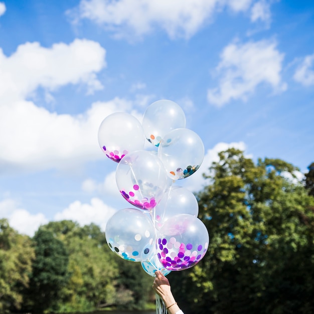 Transparent Balloons with Confetti – Free Download