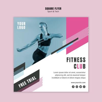 Square Flyer Design for Sport and Fitness – Free Download