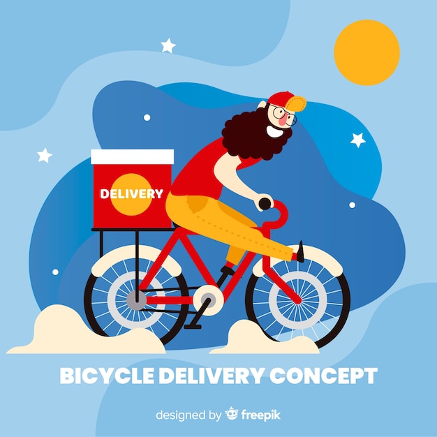 Bicycle Delivery: Creative Vector Template for Free Download