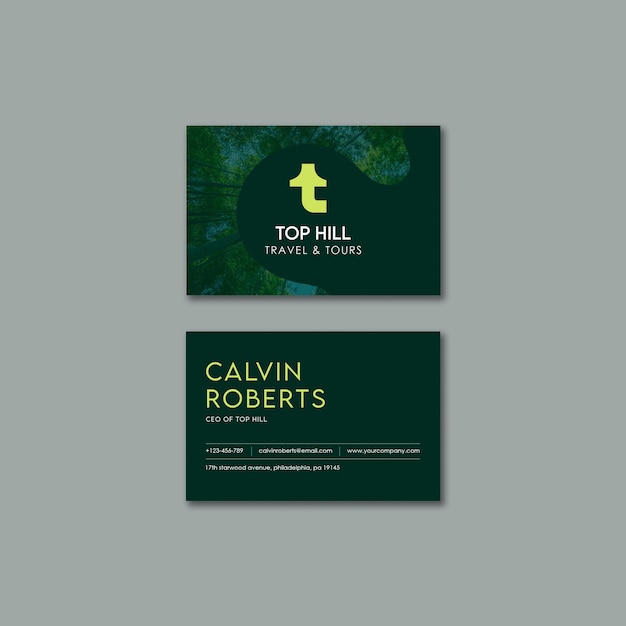 Horizontal Business Card Template for Travel and Adventure – Free Download