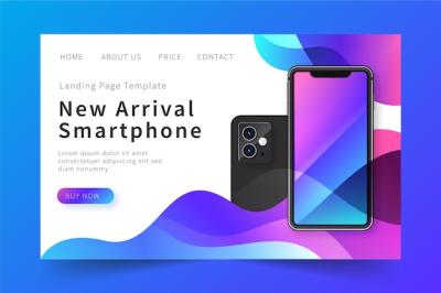 Landing Page Design Featuring Phone – Free Download