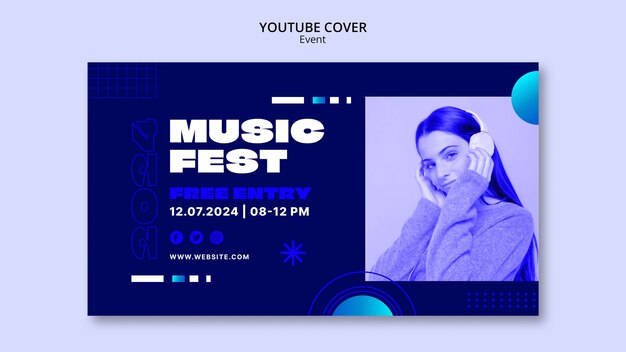 Music Event Template in Flat Design – Free Download