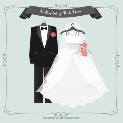 Lovely Wedding Suit and Bride Dress – Free Download