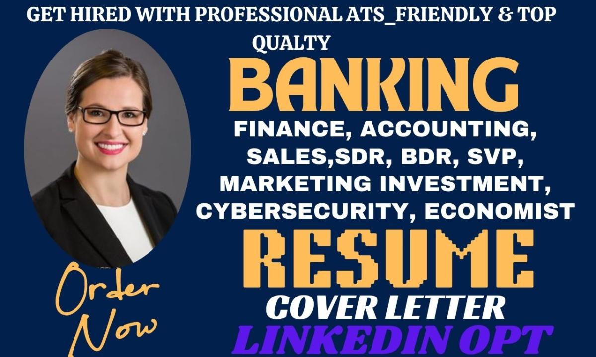 I Will Write Your Professional Resume for Sales, Finance, Banking, Marketing, Tech, Executive, PMP, SaaS, and SVP Roles