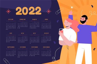 Hand Drawn Flat 2022 Calendar Template – Free to Download