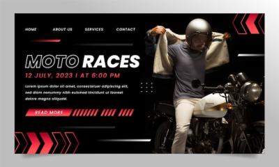 Gradient Racing Contest Landing Page – Free to Download