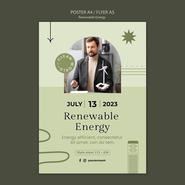 Renewable Energy Concept Poster Template – Free Download