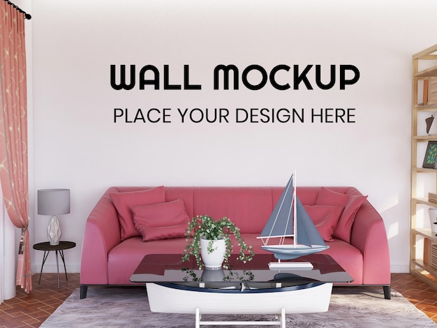 Interior Living Room Wallpaper Mockup – Free Download