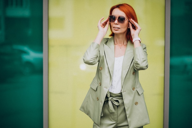 Young Beautiful Successful Woman in Green Suit – Free Stock Photo, Download Free